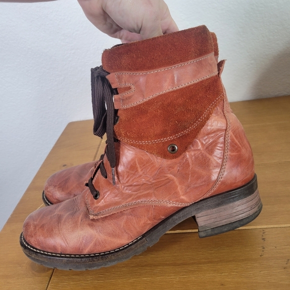 Dromedaris Kara red leather conbat Boots - Picture 3 of 8